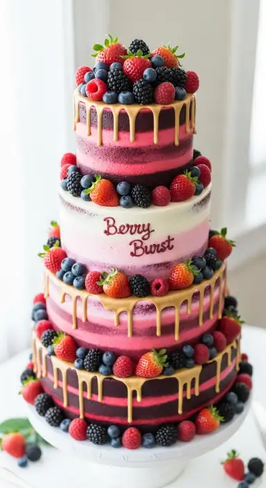 15 Wedding Cakes: Ideas & Recipes 2025 15 4-Tier Berry Burst