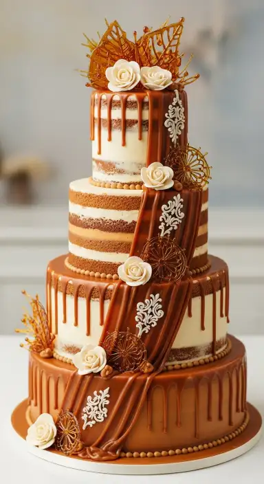 15 Wedding Cakes: Ideas & Recipes 2025 6 4-Tier Caramel Delight