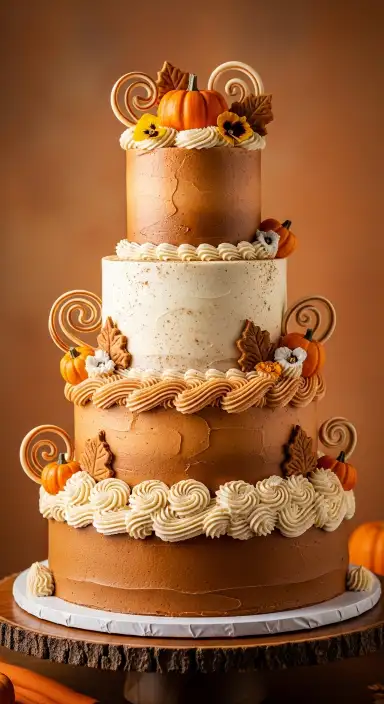 15 Wedding Cakes: Ideas & Recipes 2025 9 4-Tier Spiced Pumpkin Glow