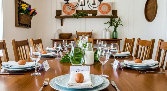 35 Beautiful Farmhouse Kitchen Table Setting Ideas 10 Herb Planters as Table Decor