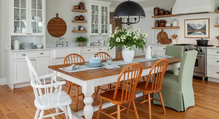 35 Beautiful Farmhouse Kitchen Table Setting Ideas 27 Incorporating Family Heirlooms