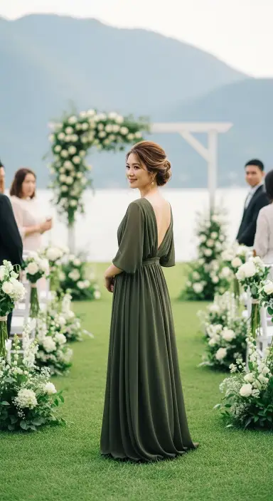 35 Stunning Olive Green Dress Outfits for Weddings 29 Opting for Comfortable Fabrics