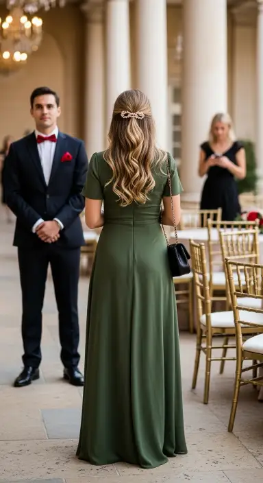 35 Stunning Olive Green Dress Outfits for Weddings 23 Selecting the Right Length for Formality