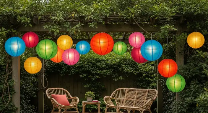 35 Stunning Garden Party Decorations to Inspire Your Celebration 4 Colorful Paper Lanterns