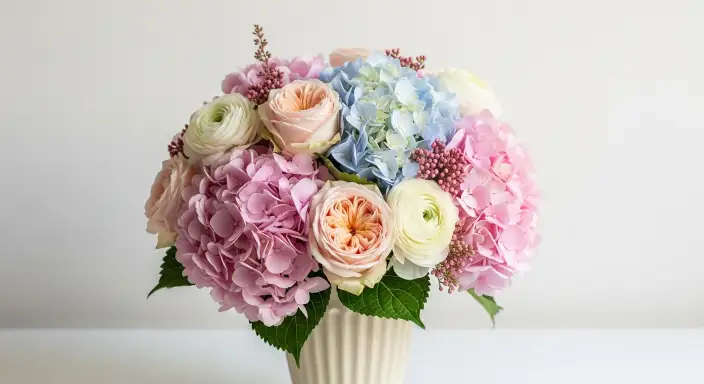 25 Stunning Hydrangea Bouquets for Every Occasion 7 Hydrangea and Rose Fusion Bouquet
