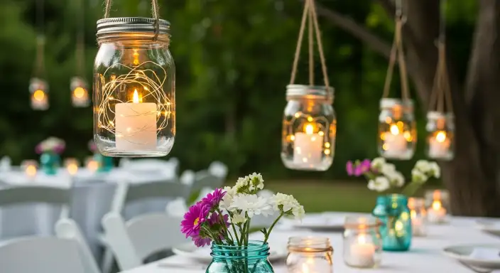 35 Stunning Garden Party Decorations to Inspire Your Celebration 2 Mason Jar Candle Holders