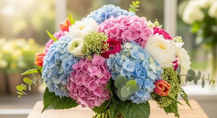 25 Stunning Hydrangea Bouquets for Every Occasion 13 Mixed Hydrangea Seasonal Bouquet