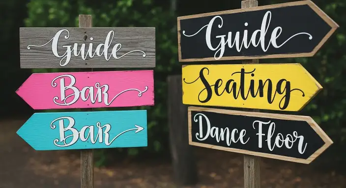 35 Stunning Garden Party Decorations to Inspire Your Celebration 3 Rustic Wooden Signs