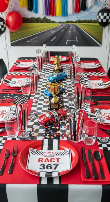 Ultimate Race Car Birthday Party Planning Guide: Rev Up the Celebration! 6 Table Setting and Party Details