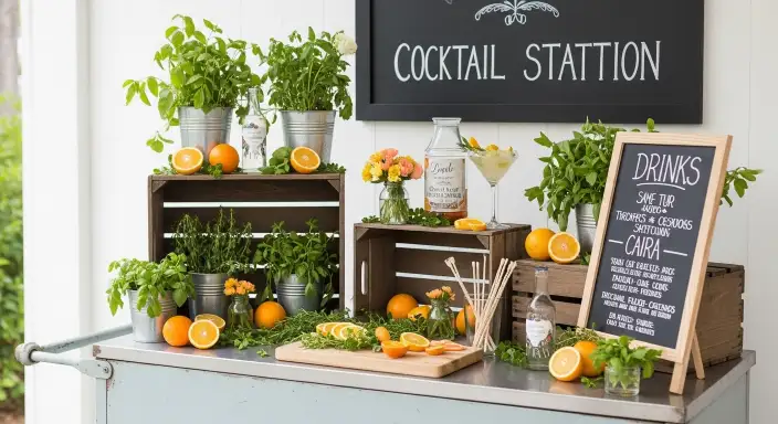 35 Stunning Garden Party Decorations to Inspire Your Celebration 7 Themed Cocktail Station