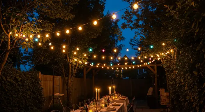35 Stunning Garden Party Decorations to Inspire Your Celebration 6 Twinkling String Lights