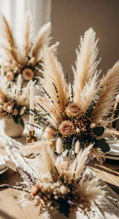 Wedding Centerpieces Flowers: Your Ultimate Guide to Stunning Table Decor 3 Boho Pampas Grass Mix