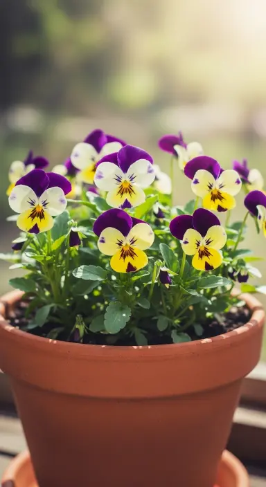 50 Stunning Flower Phone Wallpapers to Brighten Your Screen 13 Charming Pansies in Pot