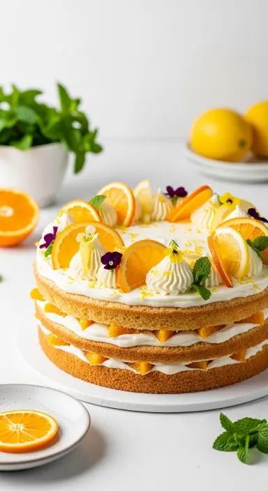 Decorating Wedding Cakes with Flowers: 25 Stunning Ideas to Elevate Your Big Day 24 Citrus-Inspired Cake