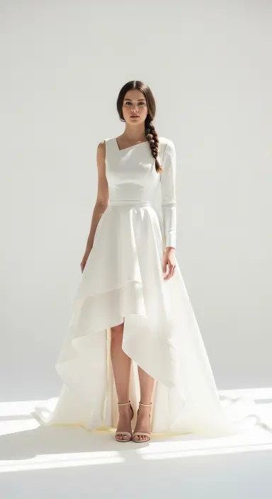 35 Breathtaking Romantic Wedding Dresses for Your Dream Day 25 Contemporary Asymmetric Designs