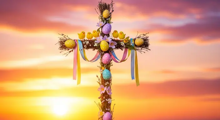 25 Cute Easter Wallpapers to Celebrate the Season 5 Cross at Sunrise