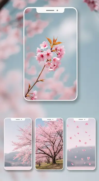50 Stunning Flower Phone Wallpapers to Brighten Your Screen 8 Delicate Cherry Blossom Celebration