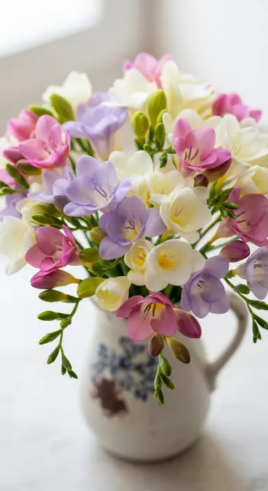 50 Stunning Flower Phone Wallpapers to Brighten Your Screen 59 Delicate Freesia Bouquet