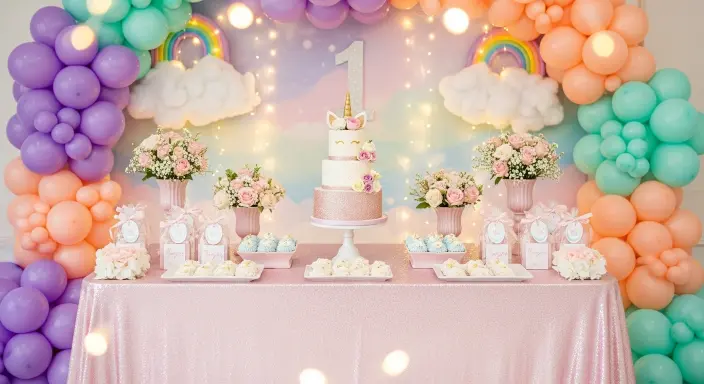 Magical First Birthday Girl Party: Ultimate Styling & Photography Guide 4 Design a Showstopping Cake Table