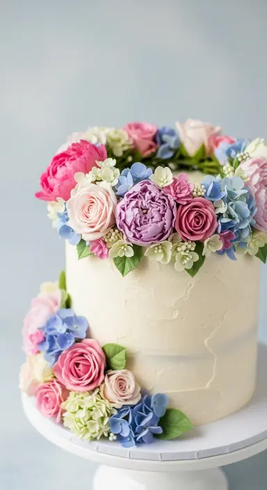 Decorating Wedding Cakes with Flowers: 25 Stunning Ideas to Elevate Your Big Day 22 Floral Crown Cake