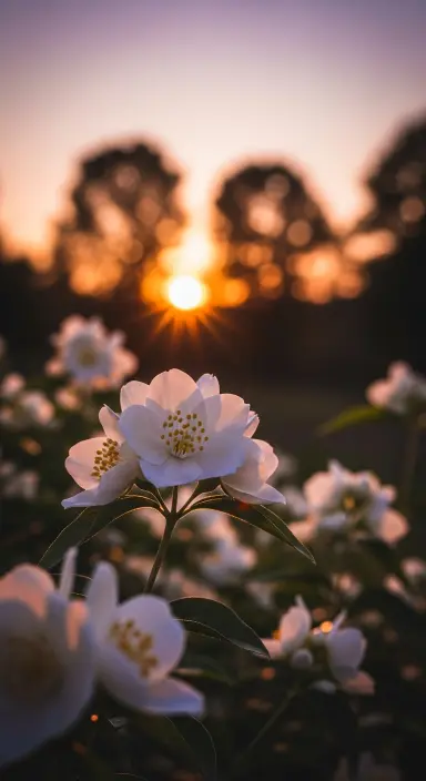 50 Stunning Flower Phone Wallpapers to Brighten Your Screen 32 Fragrant Jasmine in the Evening