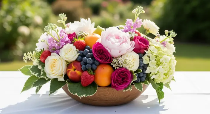 10 Beautiful DIY Wedding Centerpieces You Can Easily Make Yourself 8 Fruit and Floral Mix