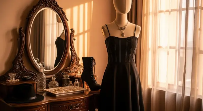 a Black Dress Halloween Costume