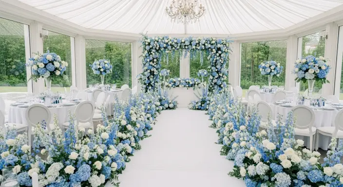 Blue and White Weddings Flowers: A Dreamy Palette of Elegance 7 Incorporate Textures