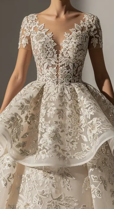 35 Breathtaking Romantic Wedding Dresses for Your Dream Day 10 Intricate Appliqué Designs