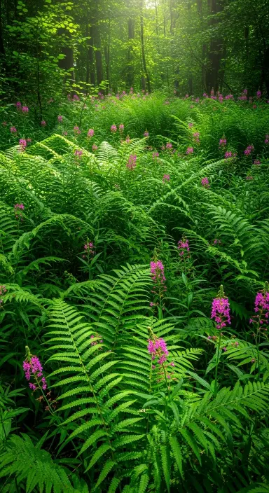 50 Stunning Flower Phone Wallpapers to Brighten Your Screen 29 Lush Green Ferns with Flowers