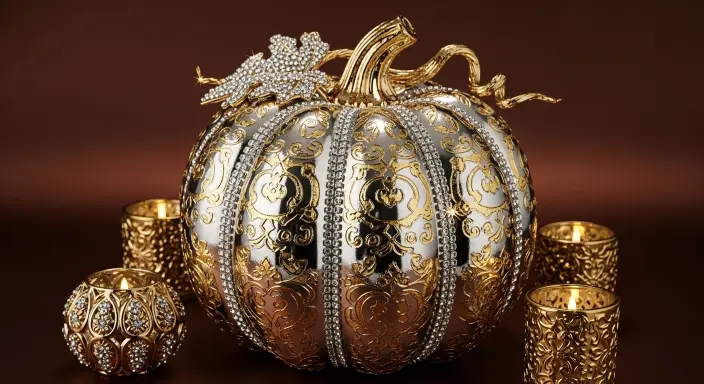 Elevate Your Table with a Stunning Pumpkin Centerpiece: 15 Gorgeous Fall Ideas 3 Metallic Glamour