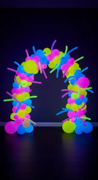 Top 10 Creative Party Decoration Ideas to Make Any Celebration Pop 2 Neon Glow Balloon Arch