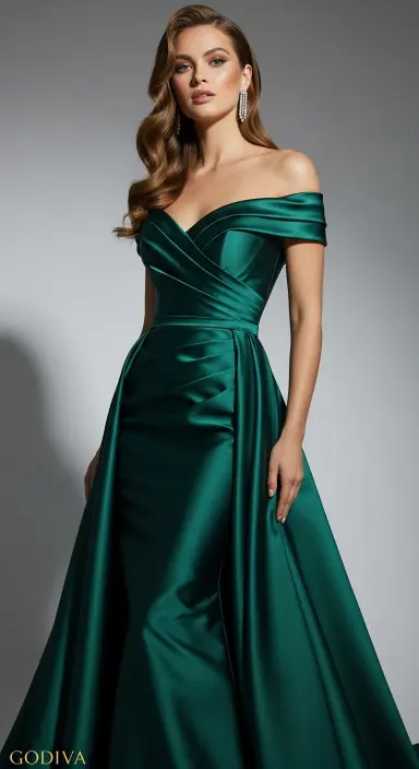 20 Stunning Ball Gowns for Your Next Formal Event 5 Off-the-Shoulder Satin Gown by Goddiva