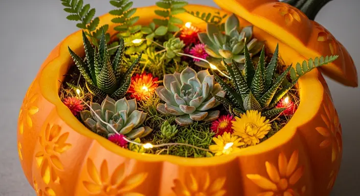 Elevate Your Table with a Stunning Pumpkin Centerpiece: 15 Gorgeous Fall Ideas 15 Pumpkin Terrarium