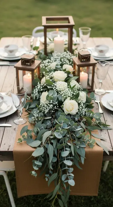 Wedding Centerpieces Flowers: Your Ultimate Guide to Stunning Table Decor 8 Rustic Eucalyptus Runner