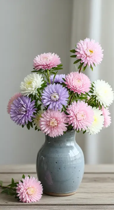 50 Stunning Flower Phone Wallpapers to Brighten Your Screen 68 Soft Aster Bloom Arrangement