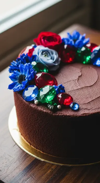 Decorating Wedding Cakes with Flowers: 25 Stunning Ideas to Elevate Your Big Day 25 Velvet Cake with Jewel-Tone Blooms