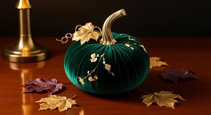 Elevate Your Table with a Stunning Pumpkin Centerpiece: 15 Gorgeous Fall Ideas 12 Velvet Pumpkin Luxe