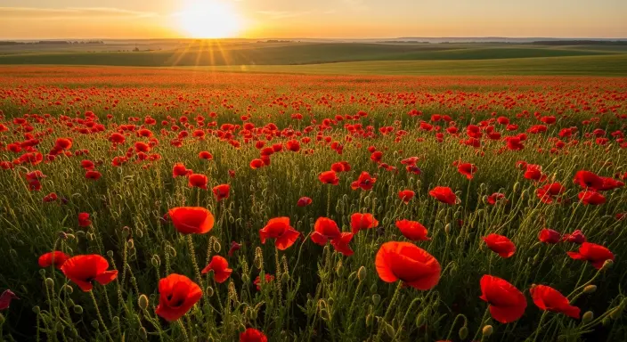 Top 10 Stunning Flower Phone Wallpapers to Brighten Your Screen 2 Vibrant Poppy Field at Golden Hour