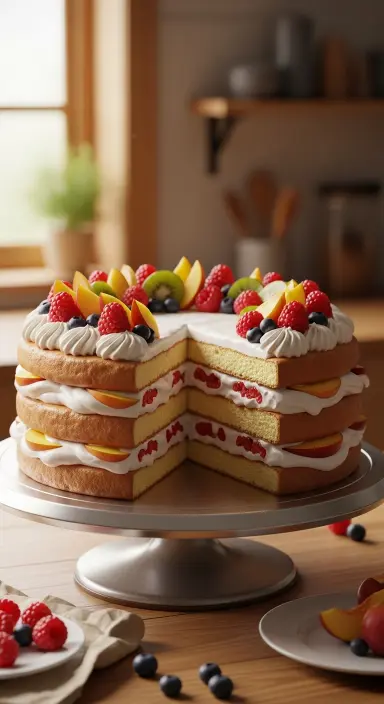 25 Summer Cakes Ideas: Fresh, Vibrant Desserts to Brighten Your Season 12 Whipped Cream Fruit Cake
